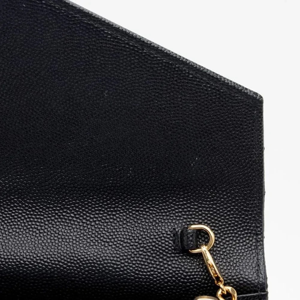 Saint Laurent Matelasse Grain de Poudre Monogram Envelope Chain Wallet - Picture 12 of 14